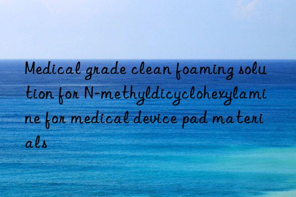 Medical grade clean foaming solution for N-methyldicyclohexylamine for medical device pad materials