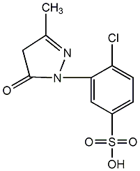 1-(2-chloro-5-sulfonophenyl)-3-methyl-5 -Pyrazolone structural formula