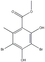 Methyl 3,5-dibromo-2,4-dihydroxy-6-methylbenzoate Structural formula